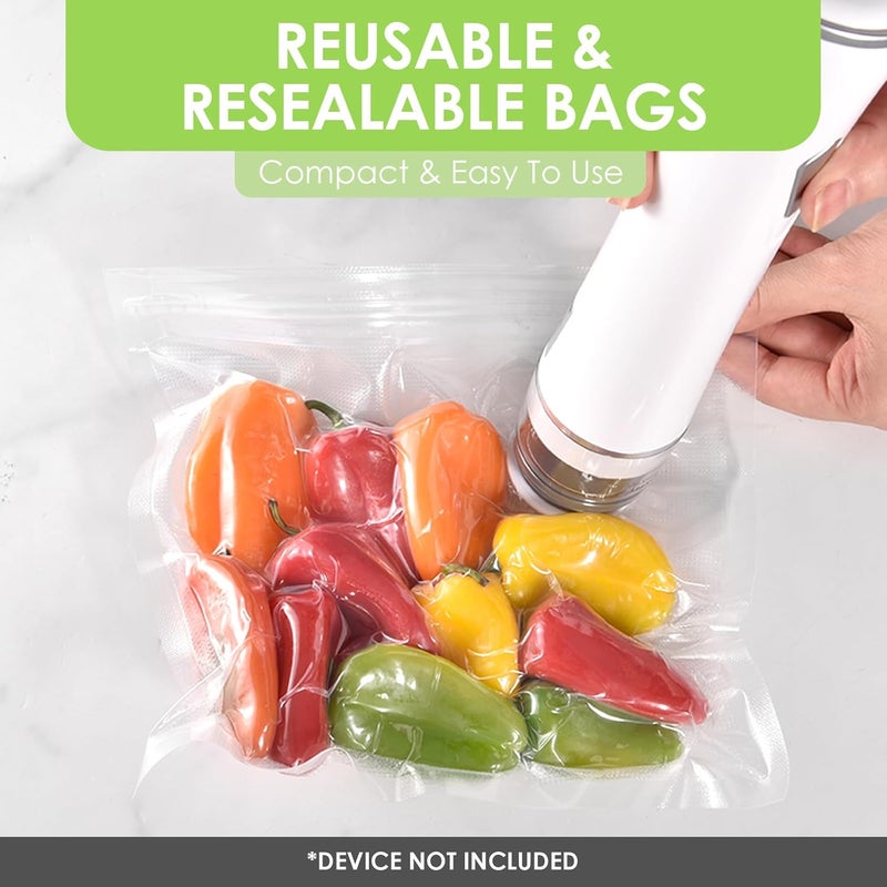 VENMATE Reusable Vacuum Sealer Bags for Food, 20 BPA-Free Small (8 x 8in) Food Storage Bags, Freezer, Odor-Resistant, Leak-Proof, Compatible with Vacuum Sealers - Image 4